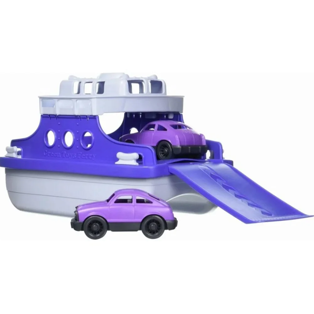 NEW Green Toys Ferry Boat Bath Tub Toys Water Toy with Cars Purple White Toy NEW